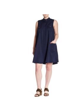 Sharagano Utility Pocket Swing Dress (Plus Size)